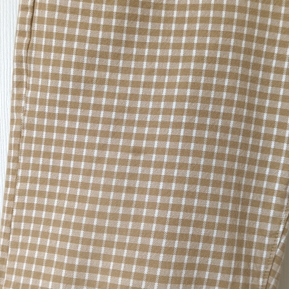 Levi's 504 Classic Checkered Plaid Regular Fit Jean Shorts Tan Brown White 38 - Picture 7 of 12